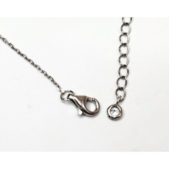 Sterling Silver Simulated Opal Cubic Zirconia CZ Compass Necklace 18 in. - Picture 5 of 5